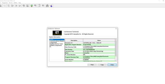 CAT ET 2019A (Electronic Technician) - Professional Diagnostic Service