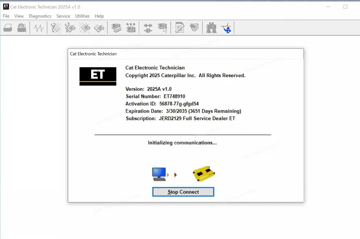 CAT ET 2025A – Caterpillar Diagnostic Software With Remote Install & Factory Passwords
