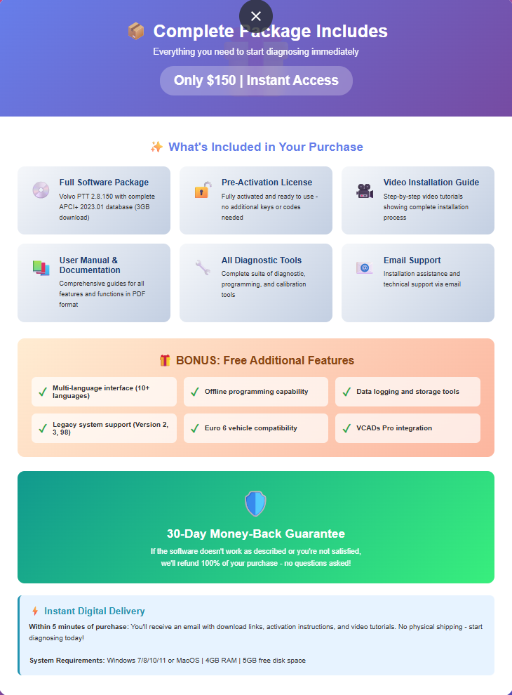 Volvo Premium Tech Tool 2.8.150 - Professional Remote Installation Service
